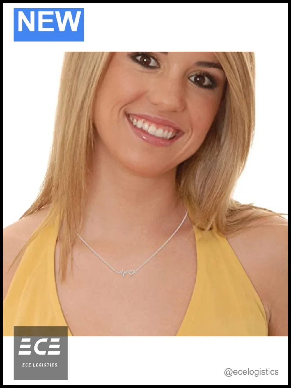 14k White Gold Heartbeat Open Heart Pendant Necklace